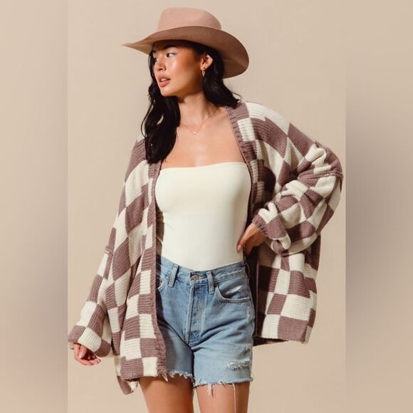 899. CHECK PLAID CARDIGAN SWEATER - Picture 7 of 12